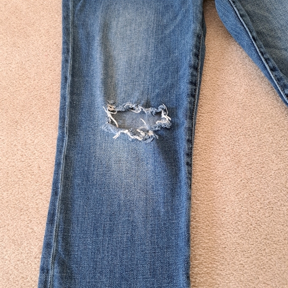 Kut From the Kloth Jeans Womens 8 Blue Distressed Reese Ankle Straight Leg - Picture 7 of 14